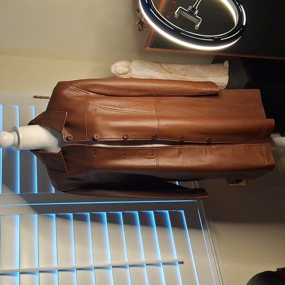🤎🐑Alegre Donna Soft Brown Lambskin Leather Tunic Jacket W/2 Pockets Sz XL
